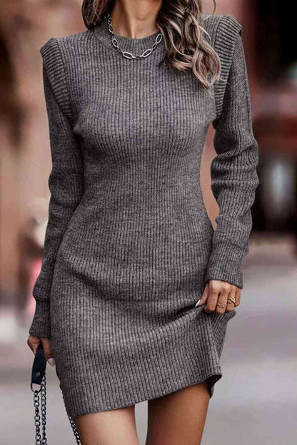 CATALEYA Round Neckline Sweater Dress