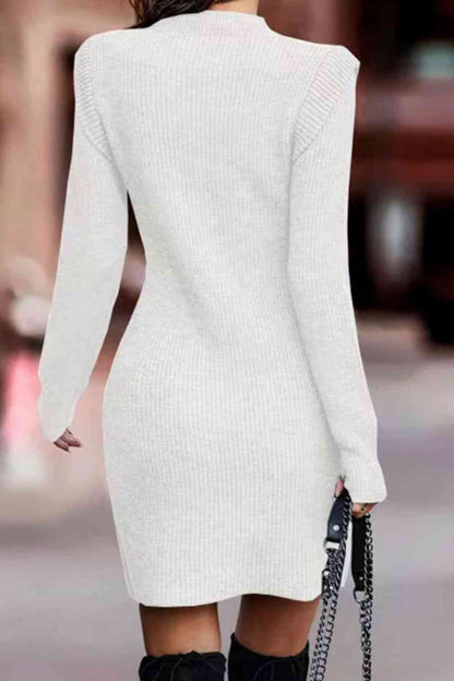 CATALEYA Round Neckline Sweater Dress