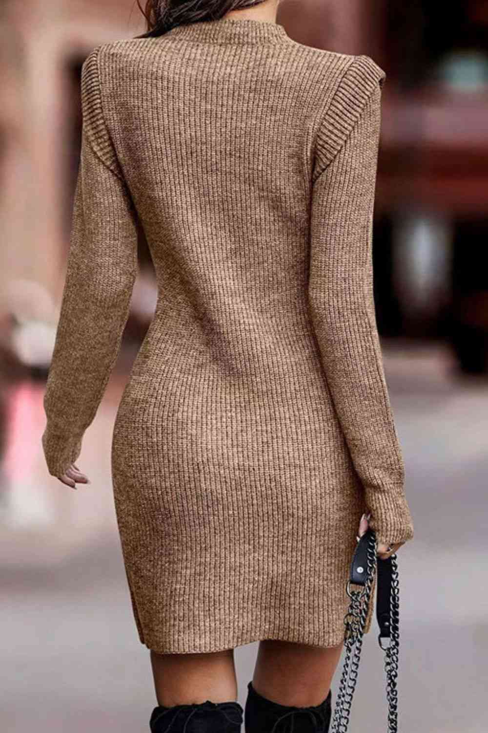 CATALEYA Round Neckline Sweater Dress