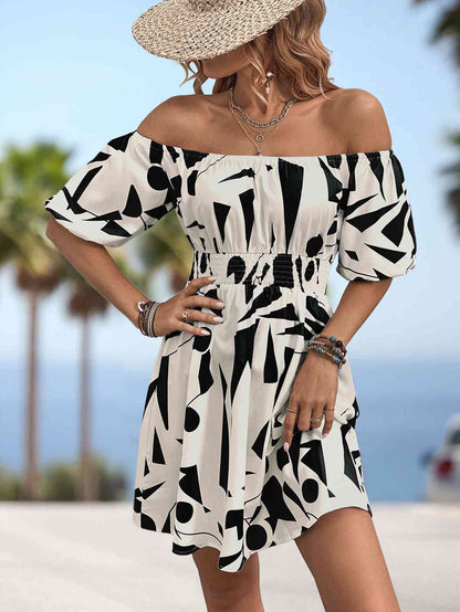 JULLI Printed Off-Shoulder Mini Dress