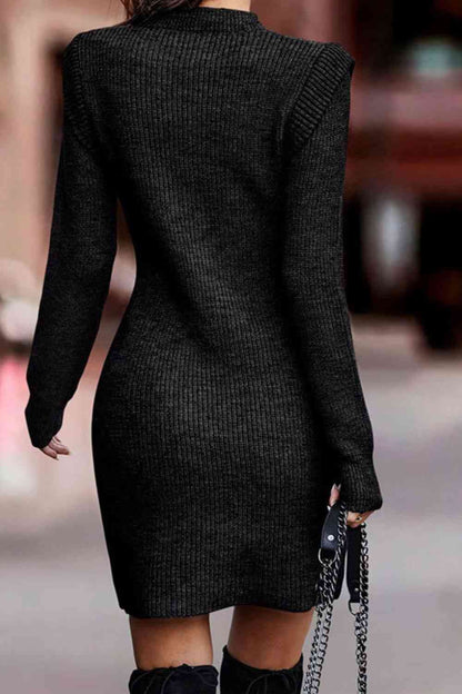 CATALEYA Round Neckline Sweater Dress